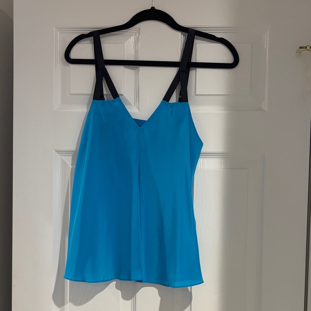 Chic Blue Camisole with Black Straps